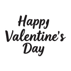 Happy Valentine's Day Greeting with black Text and Hearts