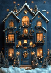 Gold Foil Advent Calendar Open Doors Festive Christmas Celebration Modern Design