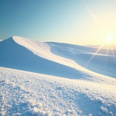 Snow-dusted dunes in soft early morning light, sand, snow
