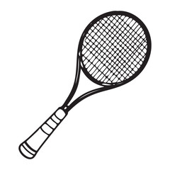 Tennis racket line art for coloring book vector
