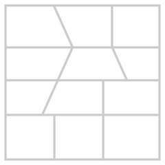 Minimalist vector collage with empty white photo frames, perfect for creating personalized photo layouts or digital galleries design