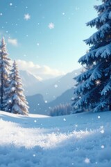 Snowflakes gently falling on a calm winter morning, sky, atmosphere, morning