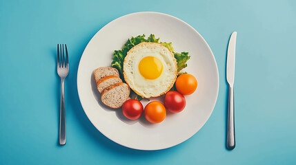 Artistic presentation of a healthy diet meal on a ceramic plate