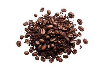 heap of roasted coffee beans isolated png transparent cutout