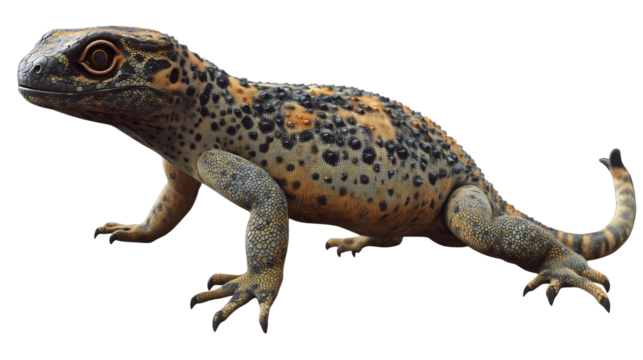 gecko lizard with detailed skin texture isolated on white background