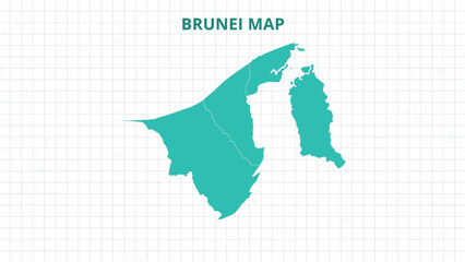 A Map highlighting Brunei Map, Brunei modern map with Grey Color Hi detailed Vector, geographical borders © bakarali