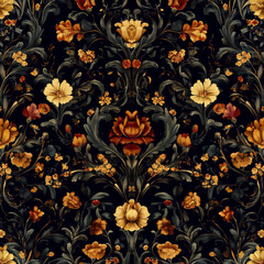 Ornate floral pattern with dark background