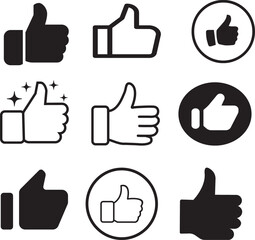 Printable vector illustration of like button