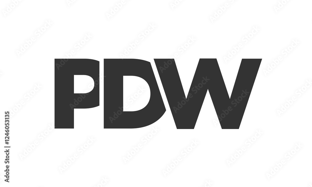 Fototapete pdw logo design template with strong and modern bold text. initial based vector logotype featuring s