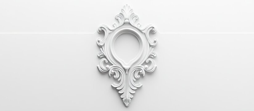Elegant white funeral signboard with ornate keyhole design centered, suitable for personalized memorial messages against a smooth background.