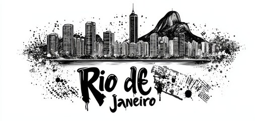 Obraz premium Skyline of Rio de Janeiro featuring iconic mountains and modern architecture during the day