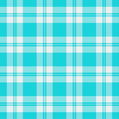 Vibrant turquoise and white plaid pattern. Perfect for textile design, website backgrounds, or crafting projects.  Clean, simple, and visually appealing.