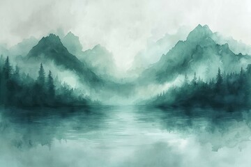 Mint Green Watercolor Texture Abstract Background for Invitation Cards and Graphic Design