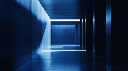 Obraz premium Blue minimalist background Wallpaper with futuristic geometric elements and vibrant colors, perfect for showcasing innovative concepts