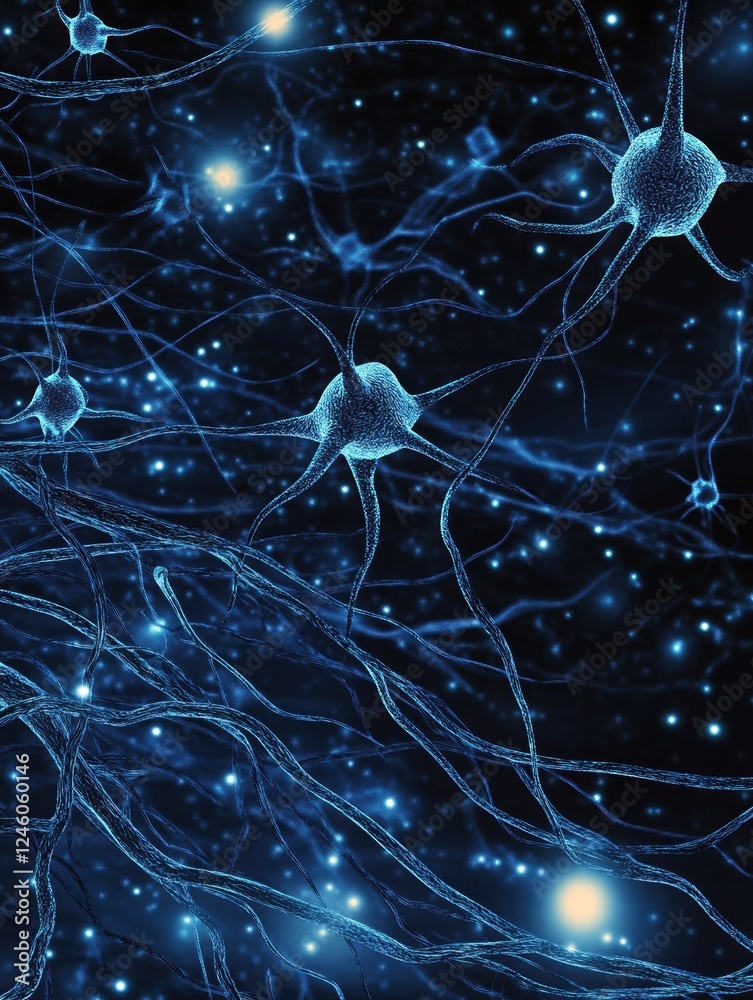 Poster abstract technology background with neural network design, neural network, artificial intelligence, 