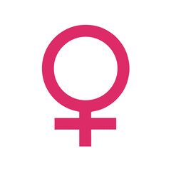 Obraz premium signo de sexo femenino rosa sobre fondo blanco