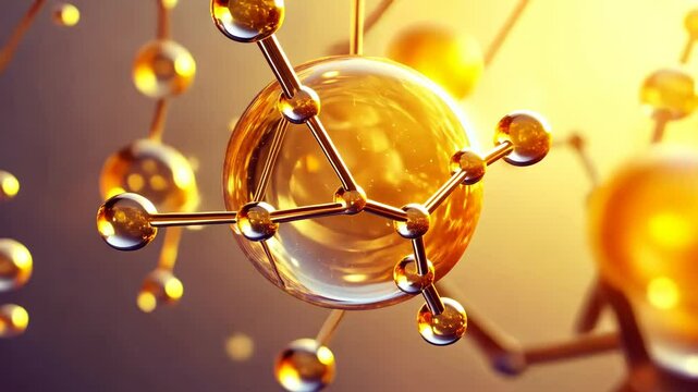 Dynamic molecular structure in motion with golden spheres and bonds