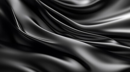 Obraz premium Black silk drapes, elegant folds, dark background