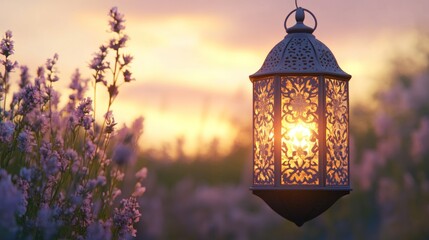 Ornate Ramadan Lantern with Mystical Glow