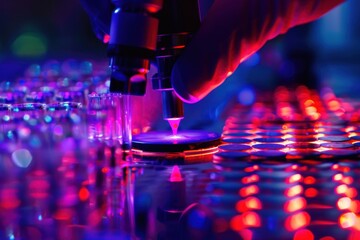 Exploration of vibrant molecular structures and energy flows in a dynamic scientific illustration depicting cellular processes