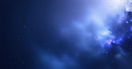 Obraz premium Dark cosmos gradient fading from deep indigo to scattered silver mist, with a subtle grain texture, creating a serene and vast cosmic scene filled with stars