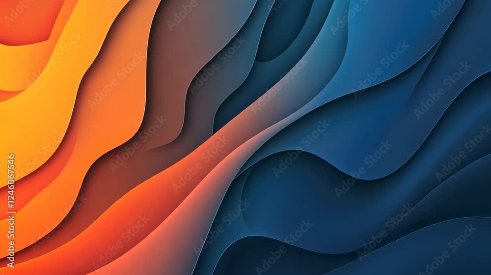 Poster dynamic waves of gradient hues flow seamlessly across abstract background