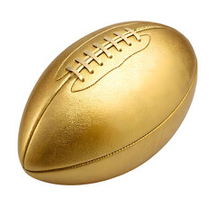 Gold Rugby ball in isolate background