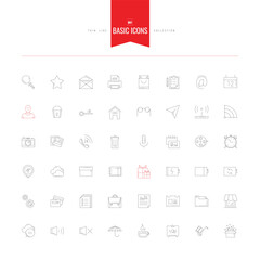 basic icons set. Vector illustration