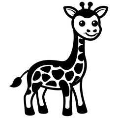 giraffe cartoon isolated on white