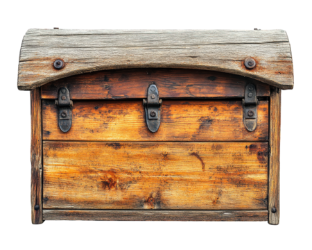 Rustic wooden mailbox with weathered look, showcasing its vintage charm and sturdy design. Perfect for adding character to any outdoor space