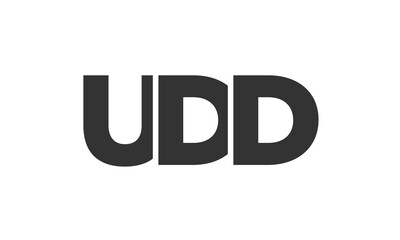 UDD logo design template with strong and modern bold text. Initial based vector logotype featuring simple and minimal typography. Trendy company identity.