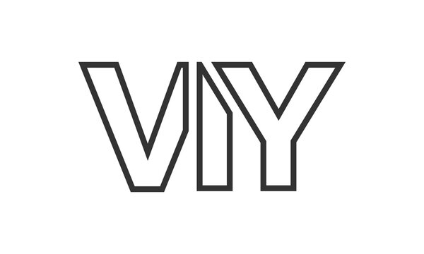 VIY logo design template with strong and modern bold text. Initial based vector logotype featuring simple and minimal typography. Trendy company identity.