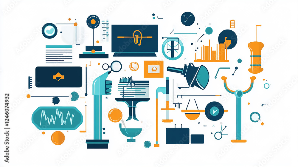 Wall mural digital marketing and communication concept marketing strategies using data-driven insights, and per