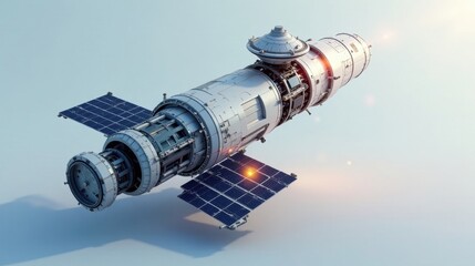 Advanced Spacecraft Design A Futuristic Orbital Station with Solar Panels