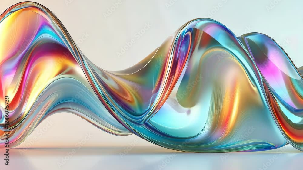 Poster mesmerizing wave of multicolored fluid dynamics in motion