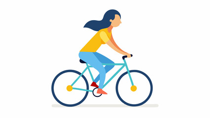 Fototapeta premium Empowered Woman Cycling on Sunny Day, International Women's Day Bike Girl Ride 