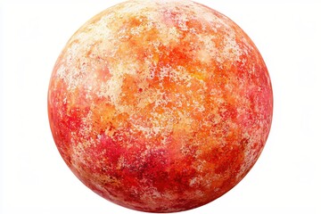 Fototapeta premium Abstract Sphere in Warm Tones of Red Orange and White on a Clean White Background