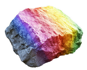 Fototapeta premium vibrant rock displaying rainbow spectrum of colors, showcasing unique blend of hues and textures. This colorful stone adds magical touch to any setting
