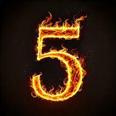 Fire Numerals Set