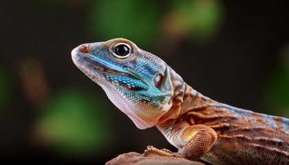 Vibrant Western Collared Lizard Basking in Desert Landscape, Showcasing Striking Textures and Rich Colors Amongst Rocks and Cacti Under Warm Sunlight.