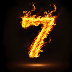 Fototapeta premium Fire Numerals Set