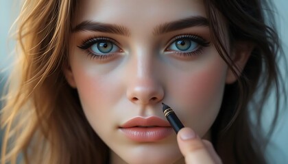 A digital artist working on a high-resolution portrait retouching project, enhancing fine details using advanced editing software.
