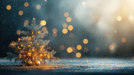 Sparkling christmas scene with glittering tree and colorful confetti winter wonderland festive decorations cozy atmosphere magical view holiday spirit