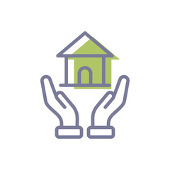 Sheltering vector icon