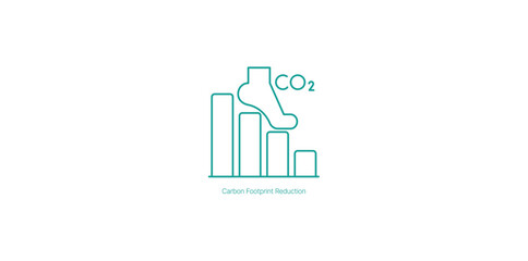 Carbon Footprint Reduction Vector Icon for Eco-Friendly Initiatives