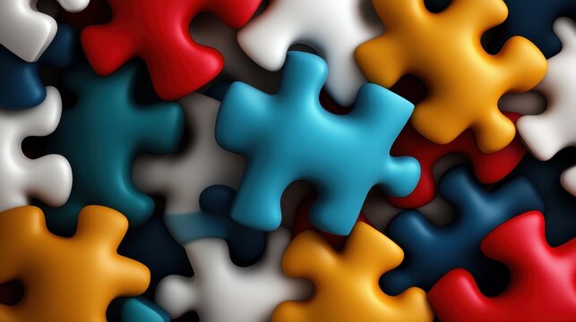 A vibrant mix of colorful puzzle pieces illustrates the beauty and intricacies of connection, inviting thoughts on creativity, problem resolution, and collaborative effort in a unique way.