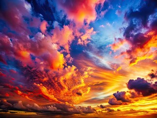 Fototapeta premium Vibrant sunset hues paint a gradient sky, an abstract low-light masterpiece of nature.