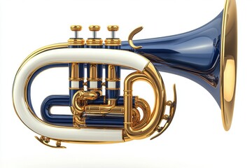 Beautifully Designed Euphonium with Polished Brass Finish