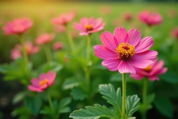 Obraz premium Blooming potato flowers with green leaves in the farm field, potatoes, flowers
