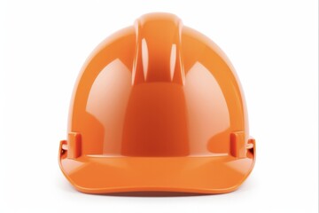 Orange Hard Hat for Construction and Industrial Safety. Isolated on White Background for Work Helmets